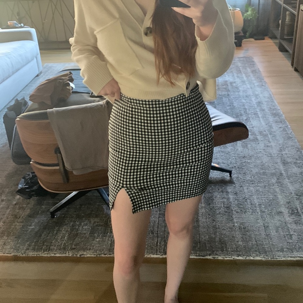 Gingham mini skirt